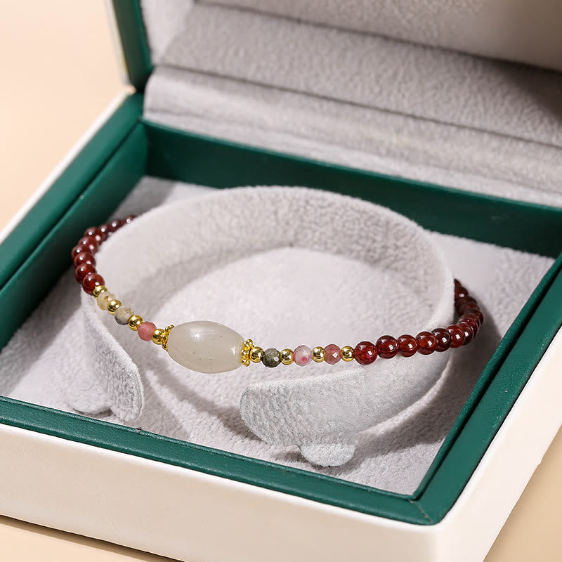 Buddha Stones Garnet Jade Tourmaline Bead Passion Bracelet - image 5