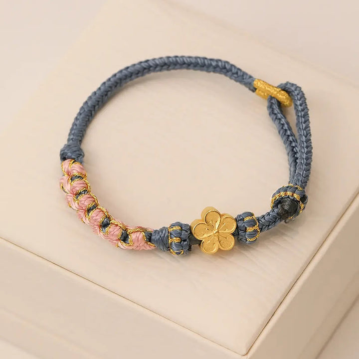 Buddha Stones Peach Blossom Design Wealth String Bracelet - Peach Blossom - image 0