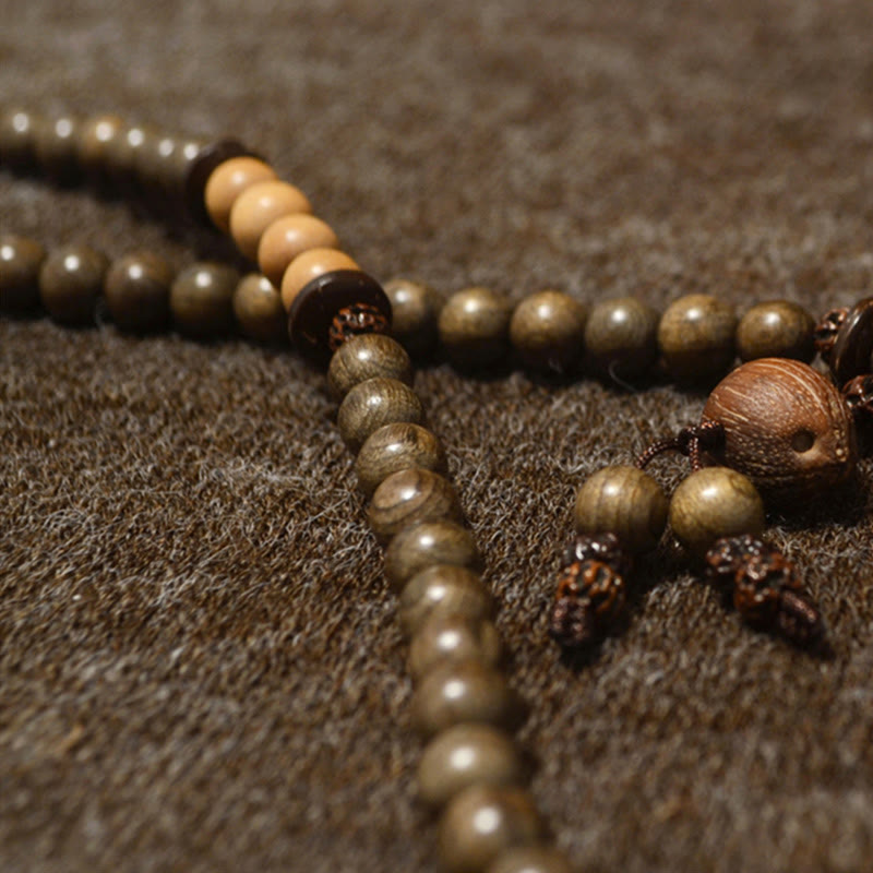 Buddha Stones Tibetan Sandalwood Protection Charm Mala Bracelet - image 13