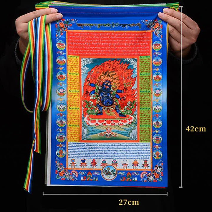 Buddha Stones Tibetan 10 Colors Windhorse Buddha Healing Auspicious Outdoor Prayer Flag - image 21