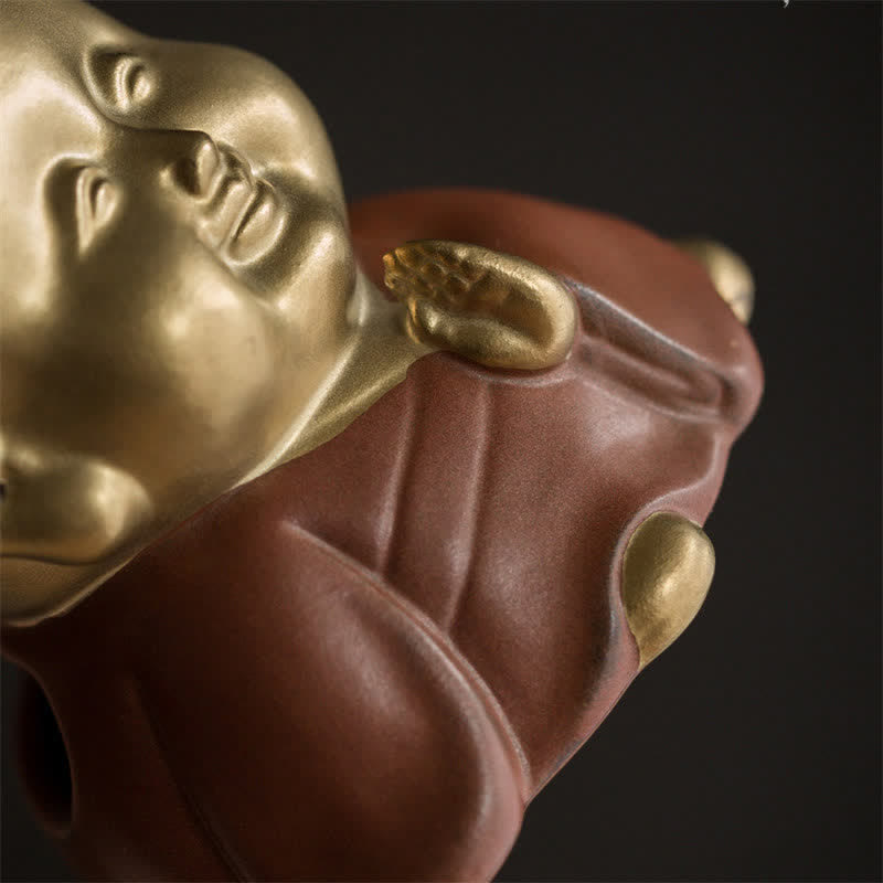 Little Buddha Laughing Buddha Ceramic Healing Incense Burner - image 6