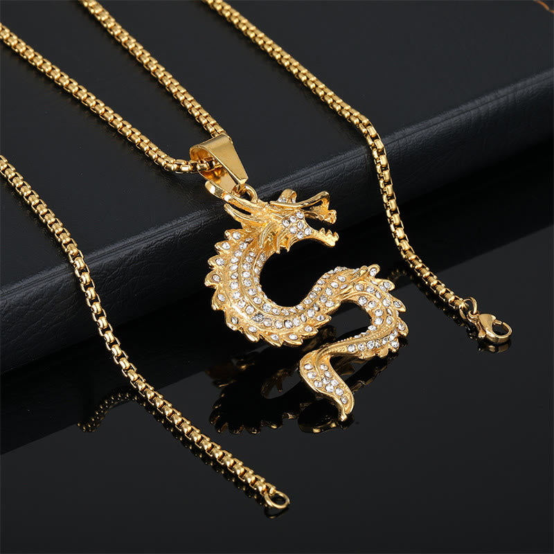 Buddha Stones Chinese Zodiac Dragon Zircon Protection Necklace Pendant - image 3