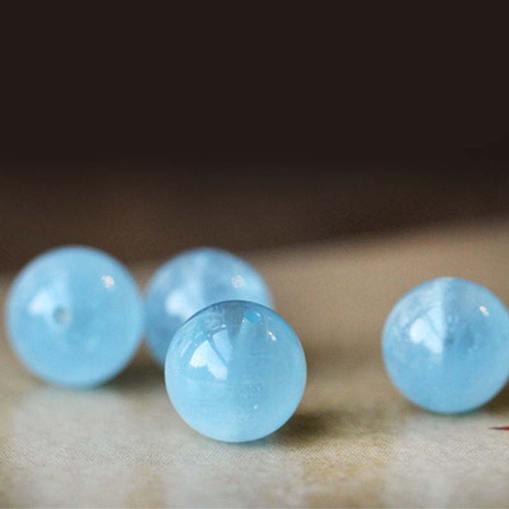 Natural Aquamarine Amber Beads Serenity Healing Bracelet - image 14