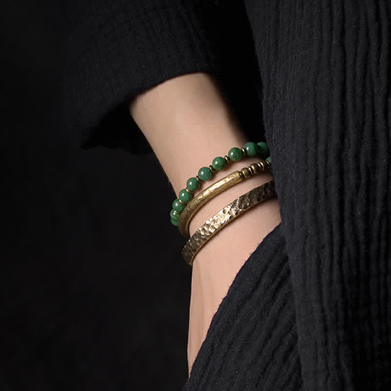 Buddha Stones Simple Design Copper Wealth Cuff Bracelet - image 4