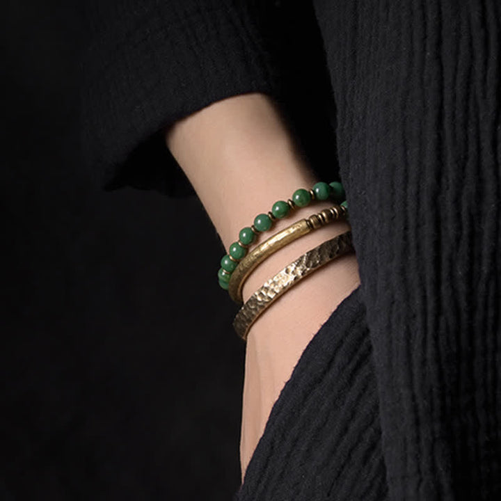 Buddha Stones Simple Design Copper Wealth Cuff Bracelet - image 4