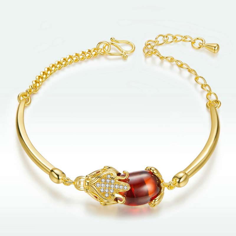 FengShui Golden Red Agate PiXiu Wealth Luck Bracelet - image 3