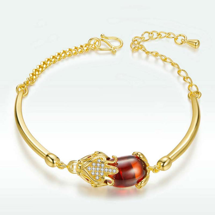 FengShui Golden Red Agate PiXiu Wealth Luck Bracelet - image 3