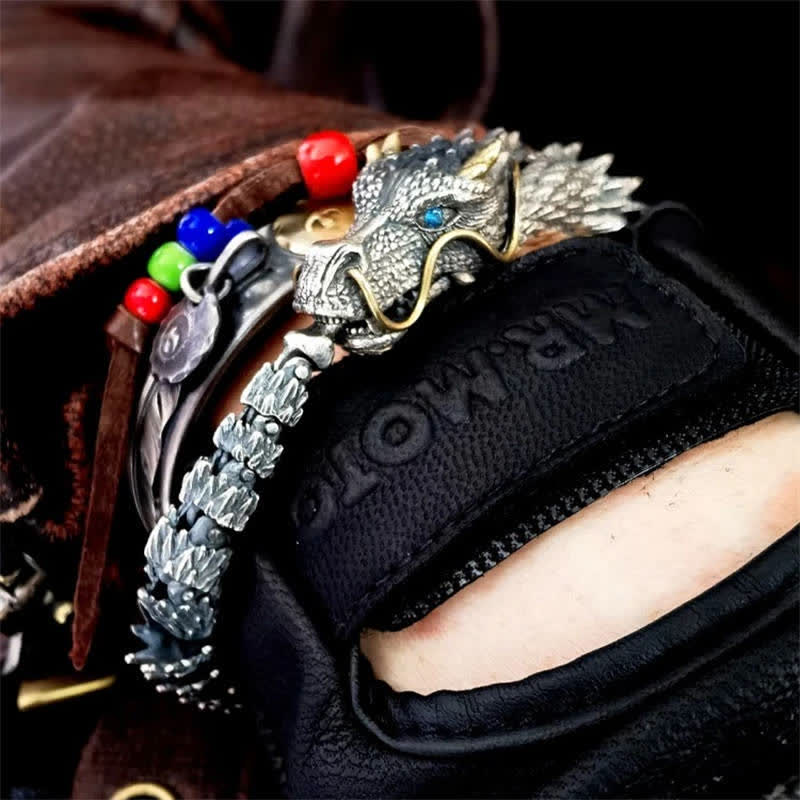 Buddha Stones Nordic Dragon Handmade Amulet Luck Protection Chain Bracelet - image 11