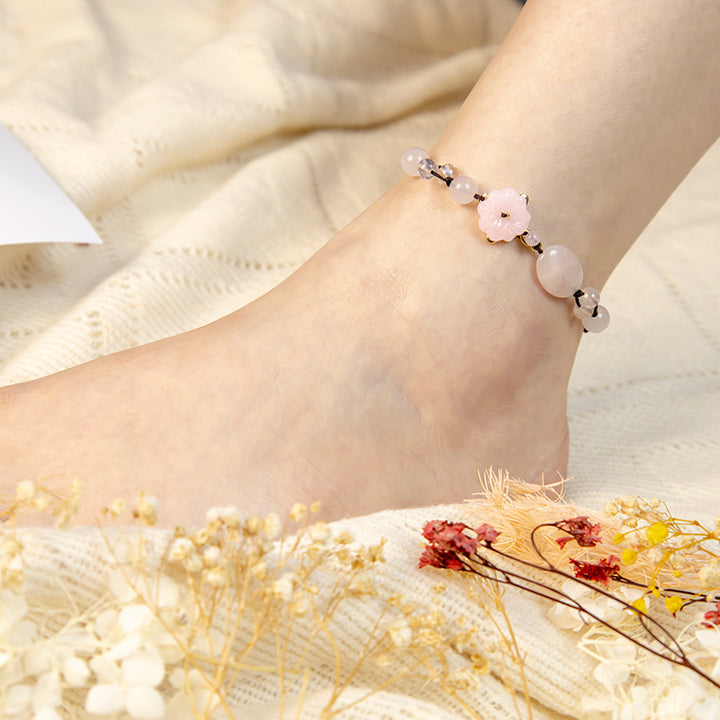 The Flower of Love Pink Crystal Soothing Anklet - image 3