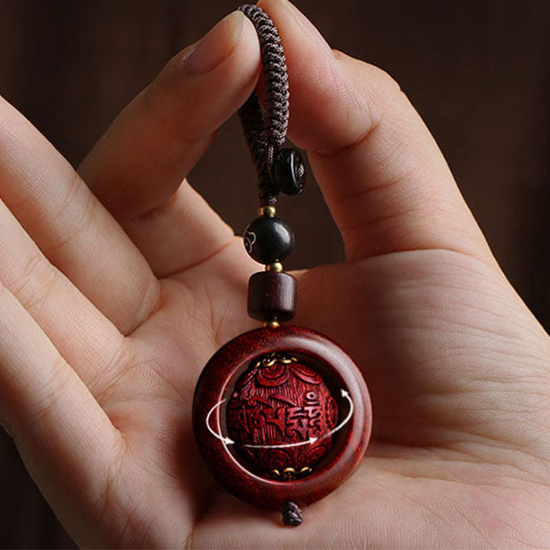 Buddha Stones Tibetan Small Leaf Red Sandalwood Ebony Luck Protection Rotation Decoration - image 6