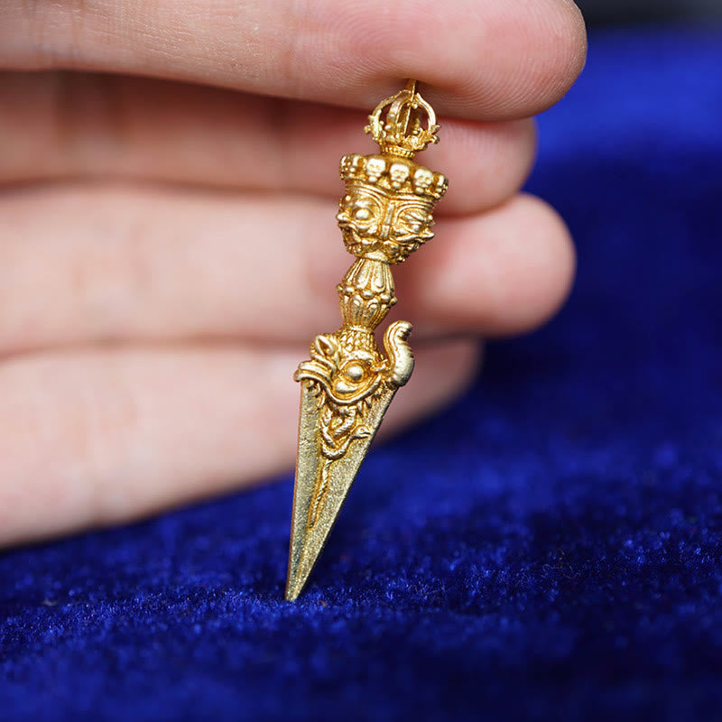 Buddha Stones Tibet Dorje Vajra Engraved Spiritual Power Pendant Hanging Decoration - image 4