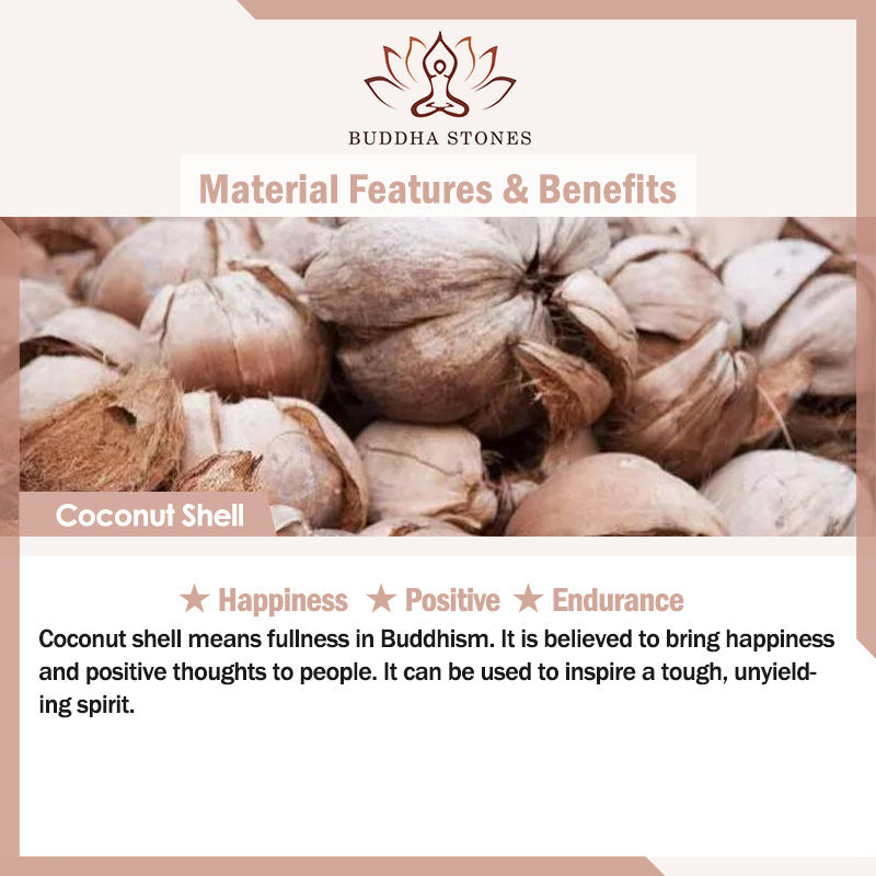 Buddha Stones Natural Tibetan Coconut Shell Om Mani Padme Hum Positive Bracelet - image 26