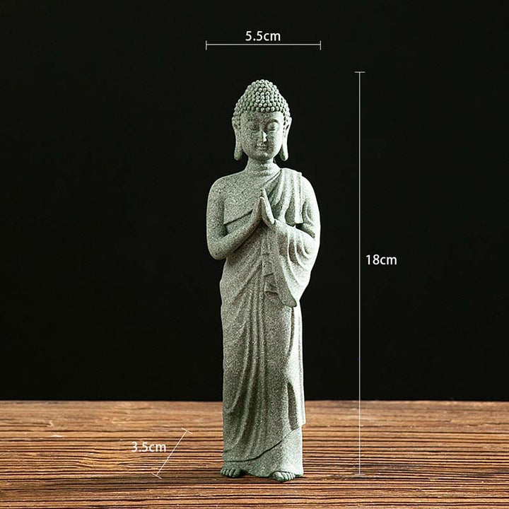Buddha Stones Tibetan Meditation Contemplation Buddha Serenity Compassion Statue Figurine Decoration - Standing Praying 5.5*3.5*18cm - image 11