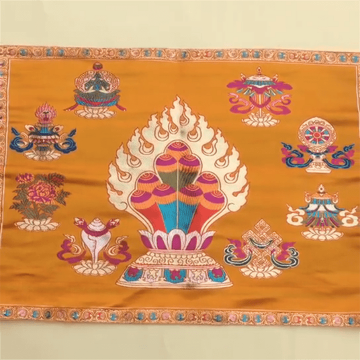 Prayer Altar Mat Healing Meditation 8 Auspicious Symbols Mat - image 9