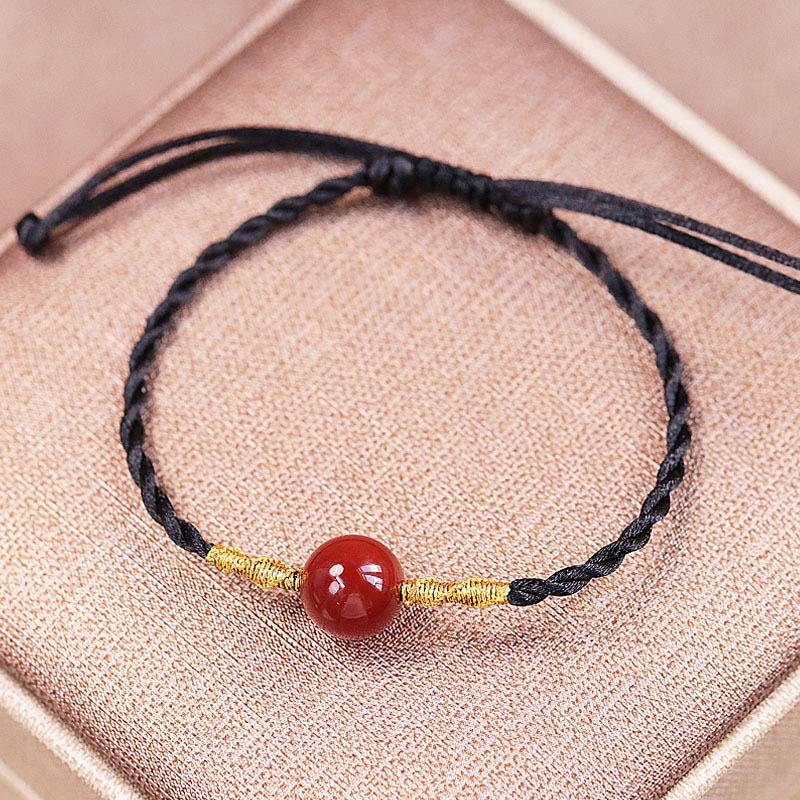 Buddha Stones Natural Red Agate Chalcedony Self-acceptance Confidence String Bead Bracelet Necklace Pendant - 10mm Red Agate Adjustable Bracelet - image 3