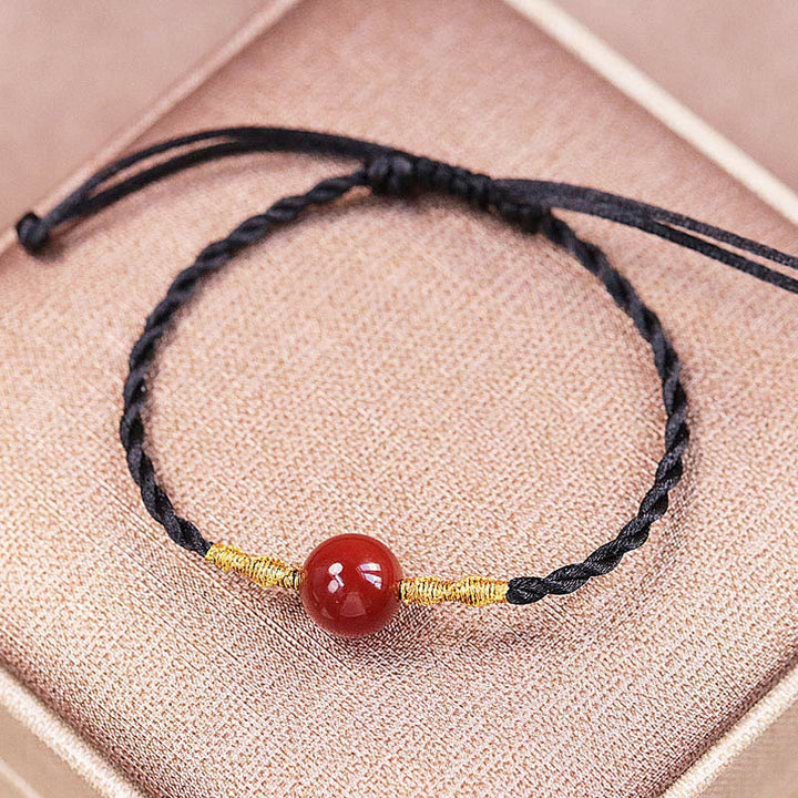 Buddha Stones Natural Red Agate Chalcedony Self-acceptance Confidence String Bead Bracelet Necklace Pendant - 10mm Red Agate Adjustable Bracelet - image 3