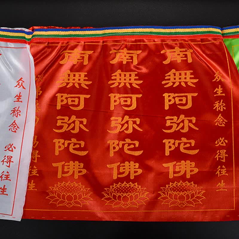 Buddha Stones Tibetan 7 Colors Windhorse Letter Auspicious Lotus Outdoor 21 Pcs Prayer Flag - image 25