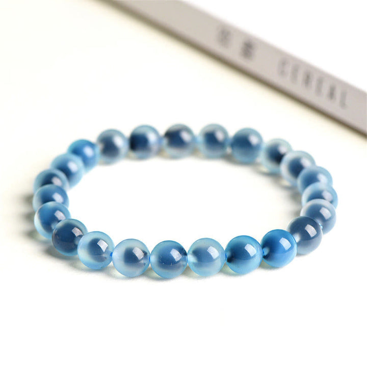 Buddha Stones Natural Colorful Candy Agate Harmony Strength Bead Bracelet - Blue Candy Agate - 10mm(19 Beads) - image 0