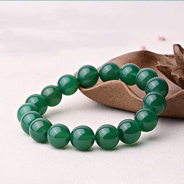 Buddha Stones Natural Green Agate Support Bracelet - image 1