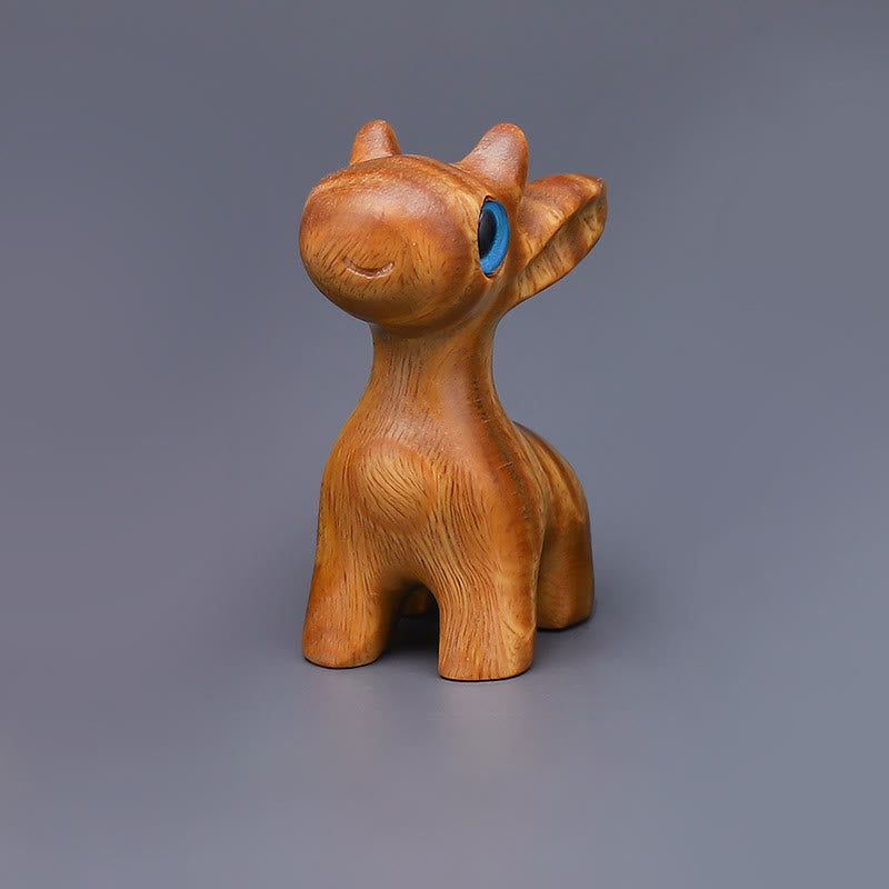 Buddha Stones Green Sandalwood Mini Cute Animal Rabbit Cat Deer Whale Prosperity Phone Hanging Decorations - Green Sandalwood Deer Decoration - image 4