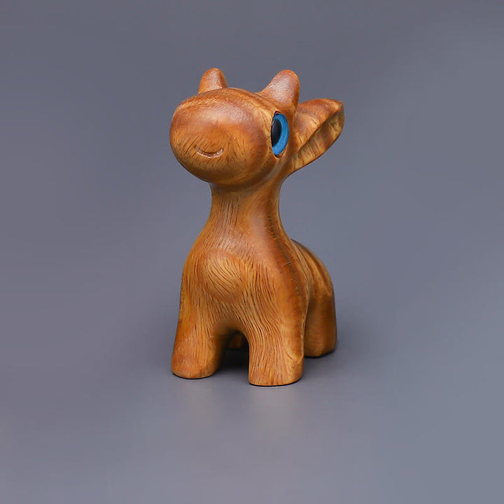 Buddha Stones Green Sandalwood Mini Cute Animal Rabbit Cat Deer Whale Prosperity Phone Hanging Decorations - Green Sandalwood Deer Decoration - image 4