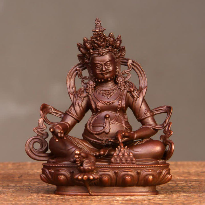 Buddha Stones Yellow Jambhala Bodhisattva Figurine Compassion Copper Statue Home Office Decoration - 8.5cm*5.5cm*10cm - image 7