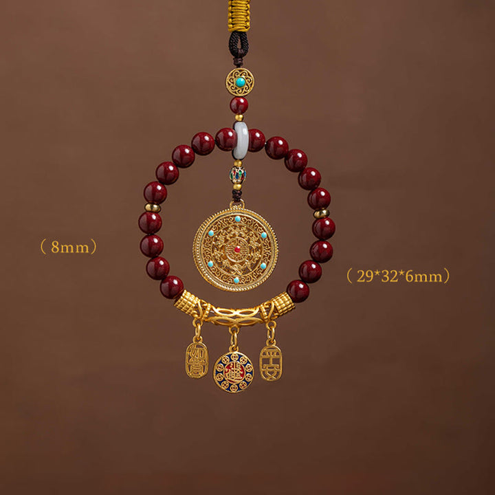 Buddha Stones Natural Cinnabar Wish Ruyi Peace Blessing Car Hanging Decoration - image 14