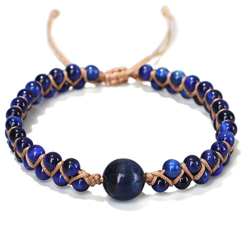 Buddha Stones Divine Blue Tiger Eye Stone Protection Bracelet - Blue Tiger Eye - image 0