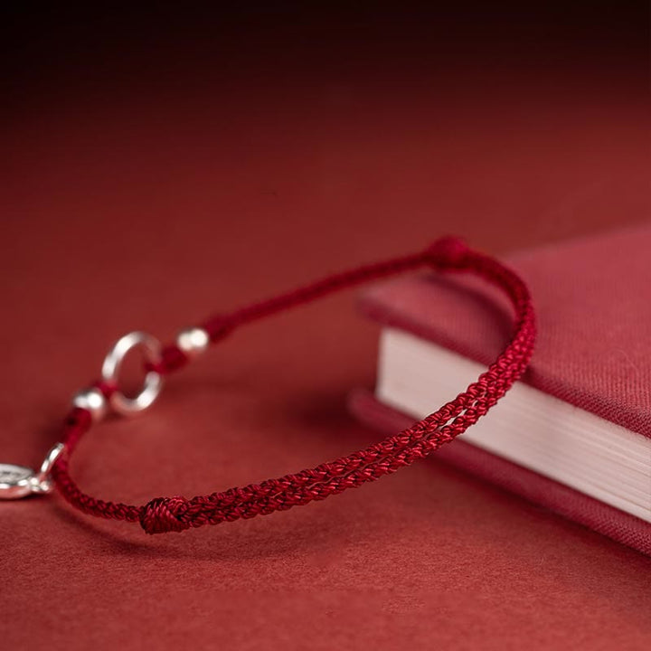 Buddha Stones 925 Sterling Silver Lucky Fortune Peace Joy Lotus Peace Buckle Red String Bracelet - image 8