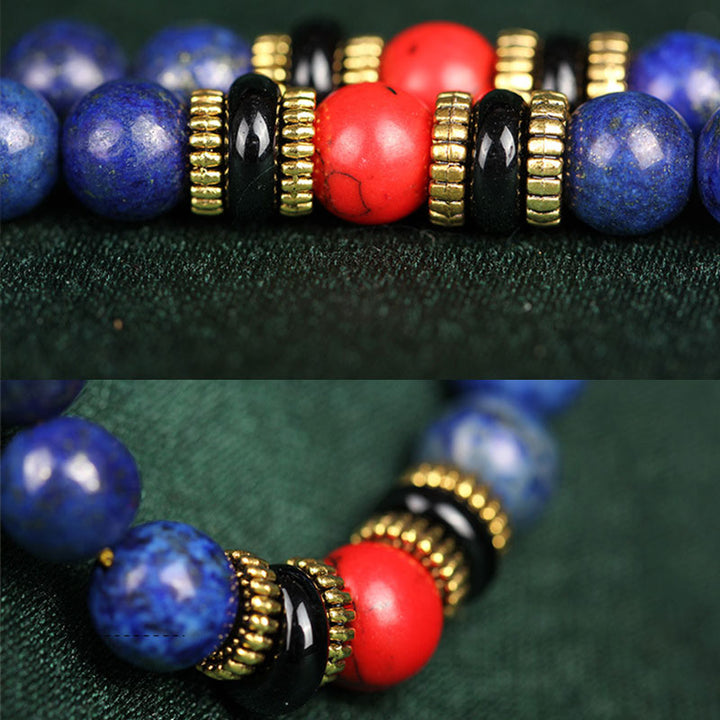 Buddha Stones Tibetan Mala Lapis Lazuli Positive Bracelet - image 8