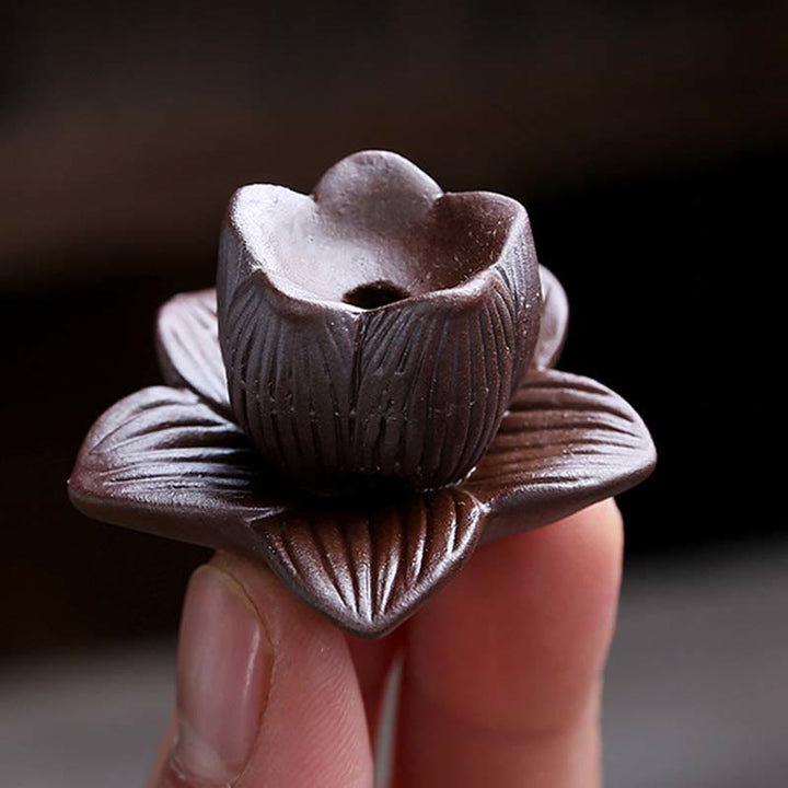 Lotus Plum Blossom Square Ceramic Spiritual Backflow Incense Burner - image 6