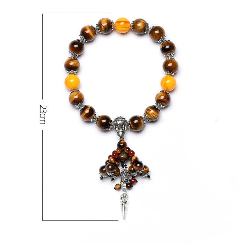 Buddha Stones Natural Tiger Eye Red Agate Dragon Vein Agate Stone Vajra Dorje Power Healing Bracelet Car Decoration - image 10