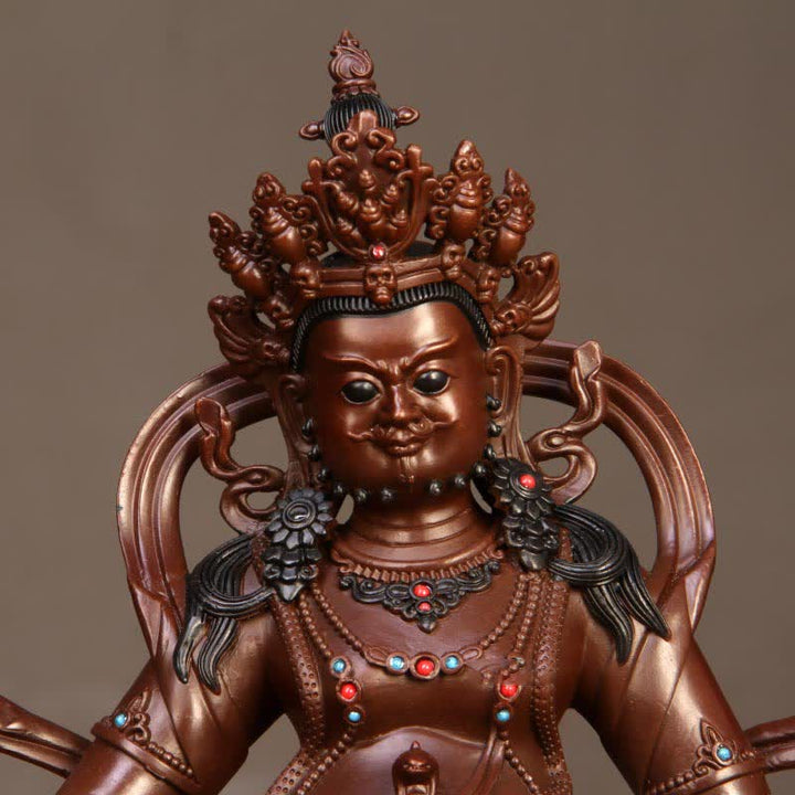 Buddha Stones Yellow Jambhala Bodhisattva Figurine Compassion Copper Statue Home Office Decoration - image 13