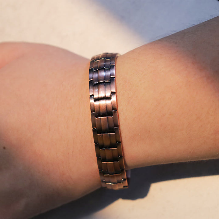 Vintage Magnetic Solid Copper Cuff Bracelet Bangle - image 3