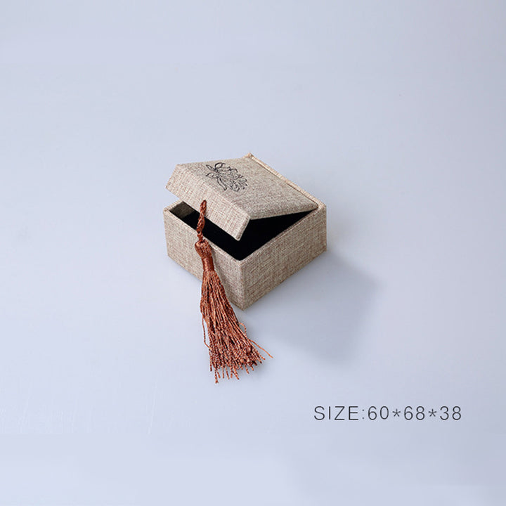 Buddha Stones Lotus Pattern Jewelry Storage Box Gift Box Tassels - image 3
