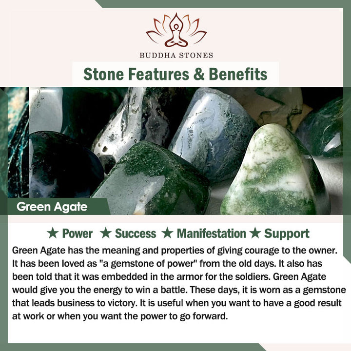 Buddha Stones Year of the Snake Green Agate Citrine Power Bracelet - image 6