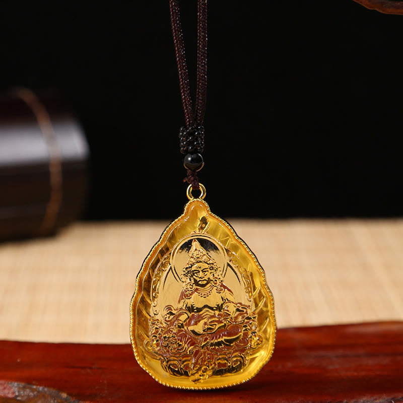 Buddha Stones Tibetan Buddha Liuli Crystal Serenity Necklace Pendant - Gold Buddha - image 2