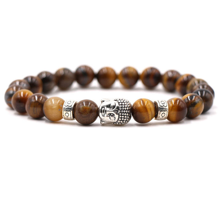 Buddha Stones Purple Agate Protection Bracelet - Tiger Eye - image 4