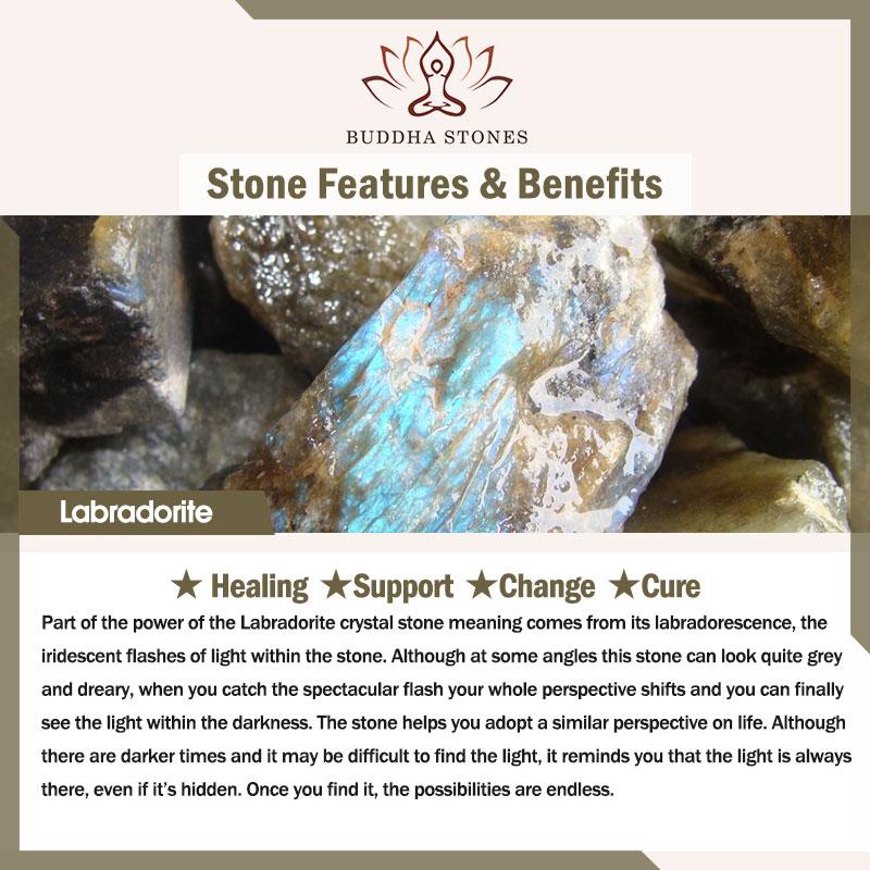 Buddha Stones Labradorite Love Heart Support Necklace Pendant - image 7