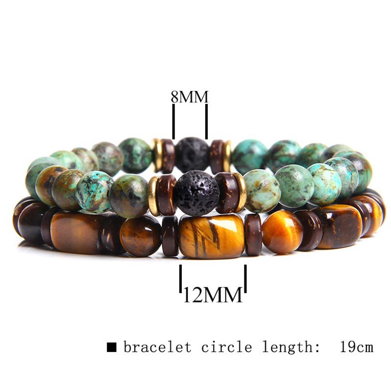 Buddha Stones 2PCS Healing Crystal Emperor Stone Tiger Eye Bead Bracelet - image 21