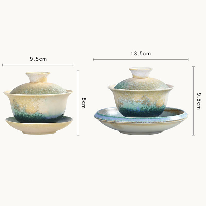 Buddha Stones Green Ocean Waves Design Porcelain Ceramic Gaiwan Sancai Teacup Kung Fu Tea Cup And Saucer With Lid - image 9