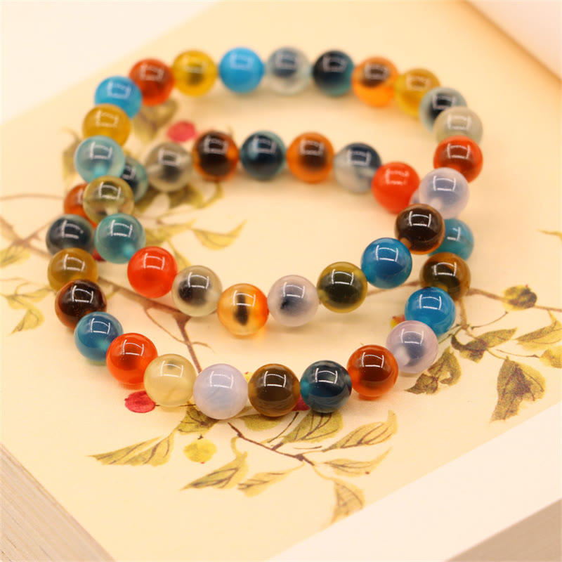 Buddha Stones Colorful Candy Agate Healing Strength Bead Bracelet - image 17