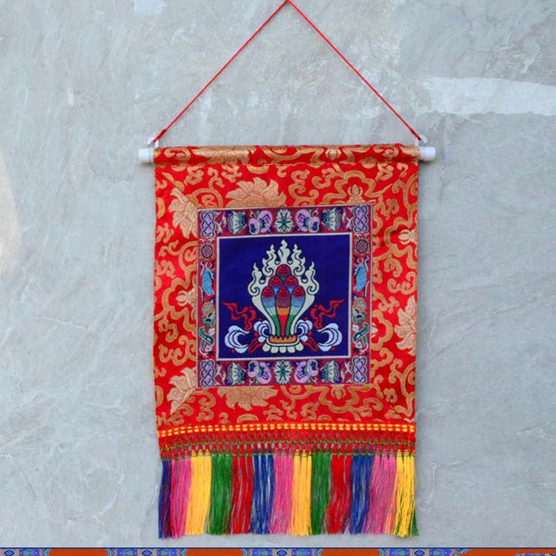 Vajra Auspicious Symbols Spiritual Power Wall Art - The Chintamani Jewel - Blue - image 9