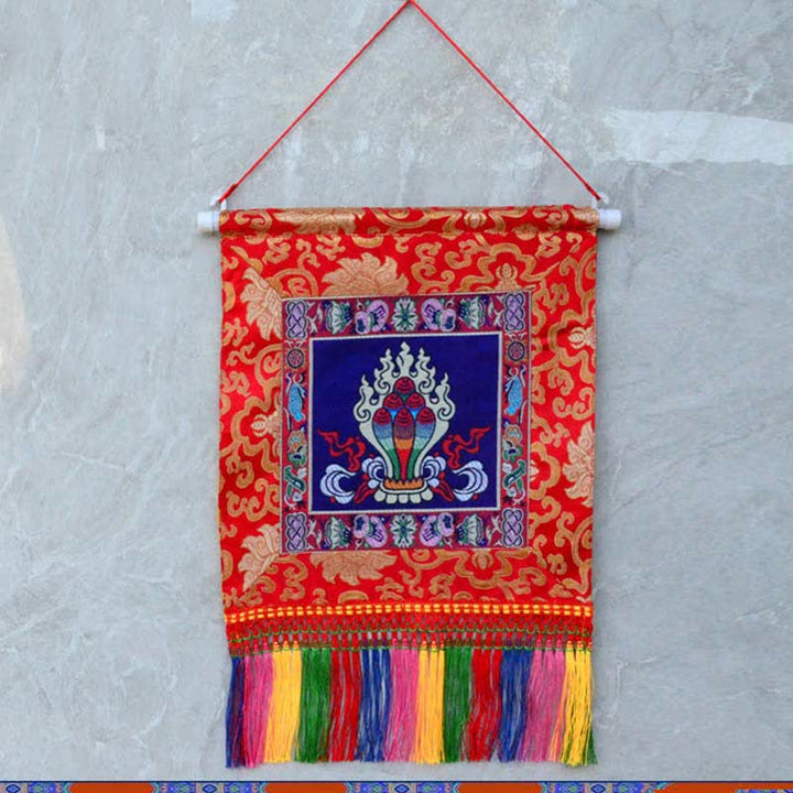 Vajra Auspicious Symbols Spiritual Power Wall Art - The Chintamani Jewel - Blue - image 9