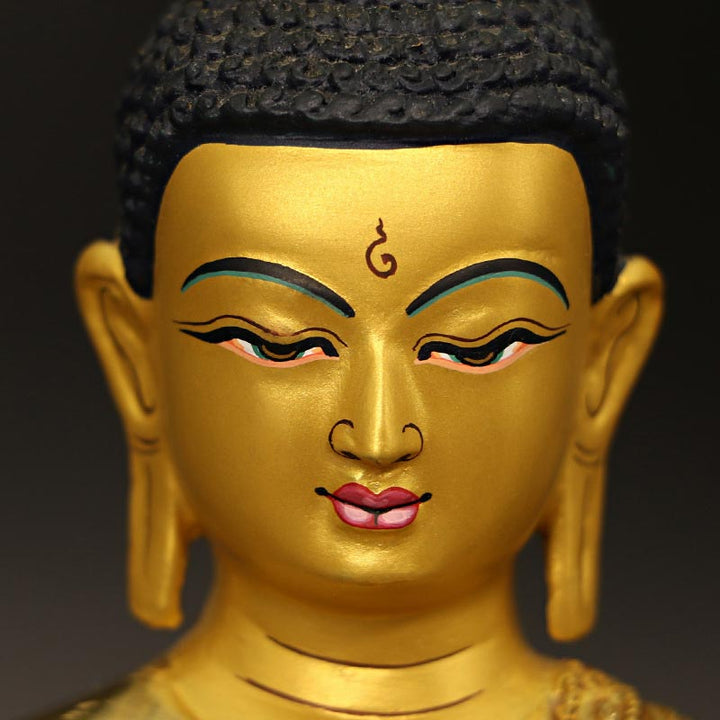 Buddha Stones Buddha Shakyamuni Medicine Buddha Compassion Copper Gold Plated Statue Decoration - image 9