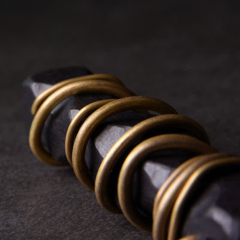 Buddha Stones Tibet Ebony Wood Copper Balance Peace Necklace Pendant - image 8