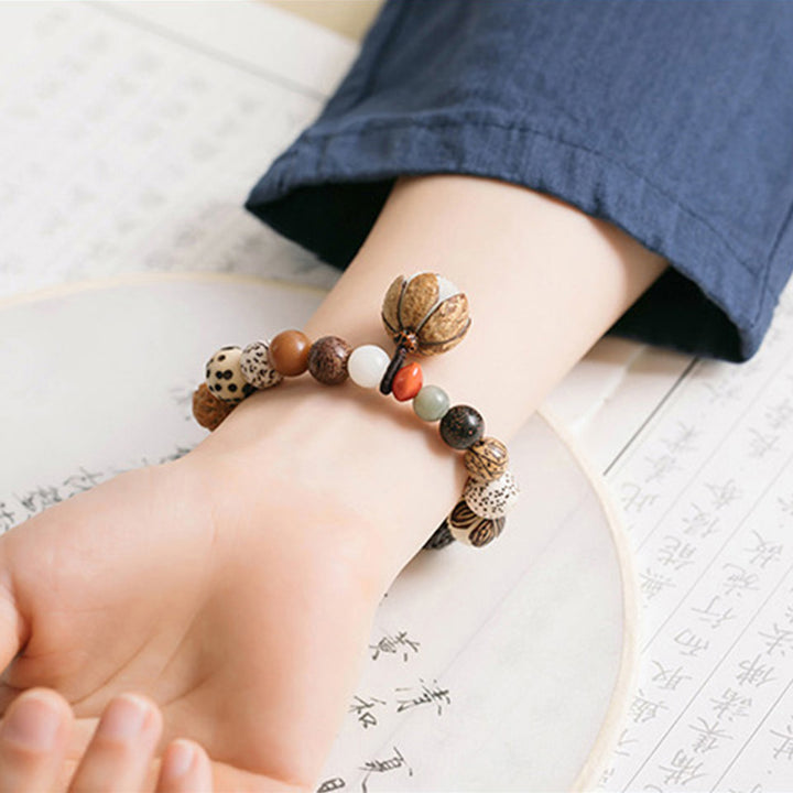 Buddha Stones Bodhi Seed Lotus Wisdom Peace Wrist Mala Bracelet - image 2