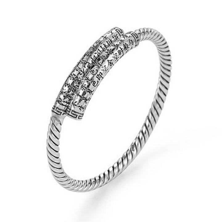 Buddha Stones Tibetan Heart Sutra White Copper Charm Bracelet - image 4