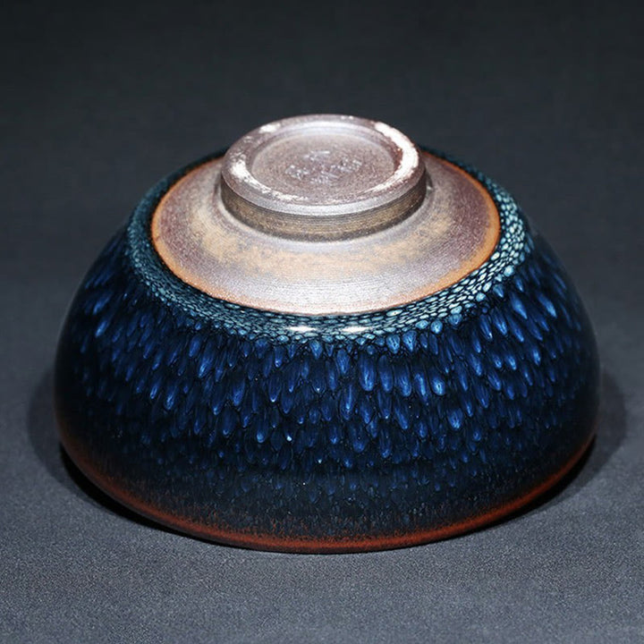 Buddha Stones Handmade Blue Francolinus Spot Chinese Jianzhan Ceramic Teacup Kung Fu Tea Cup Bowl - image 9