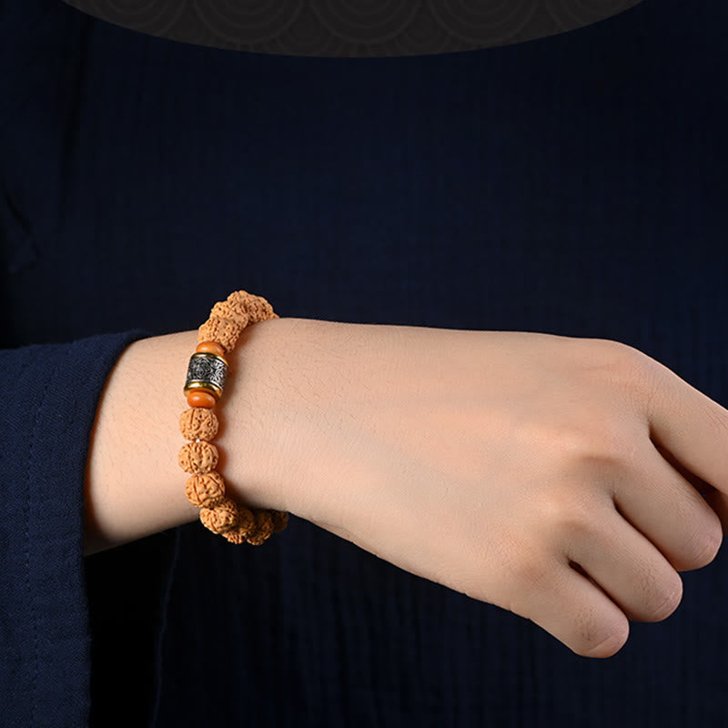 Buddha Stones Tibet Rudraksha Bodhi Seed Wealth Auspiciousness Bracelet - image 7